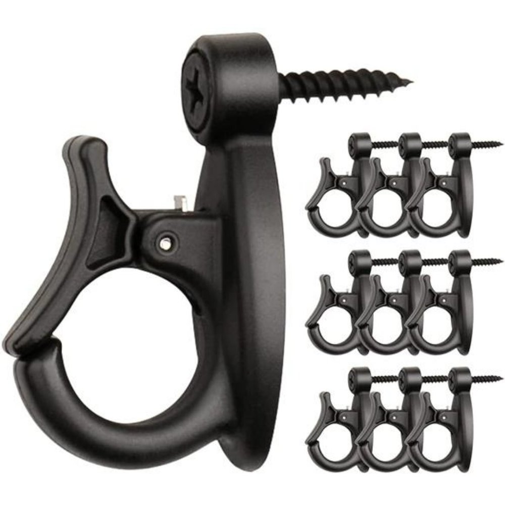 Light Hanger Hooks, String Light Hooks, Screw-in Hooks, Black, 20 Pack